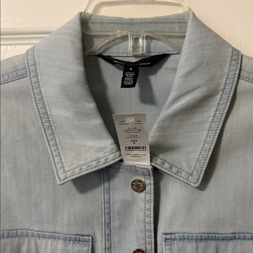 White House Black Market Light Blue Jean Jacket - Picture 2 of 4